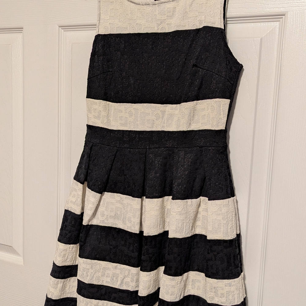 Miami Black and White Striped Mini Dress